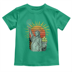 Funny Statue Of Liberty Tennis Player Toddler T Shirt Patriotic Sports Lover TS12 Irish Green Print Your Wear