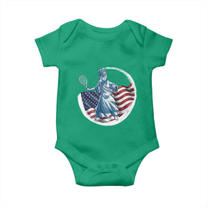 Funny Statue Of Liberty Tennis Player Baby Onesie USA Pride Female Tennis Gift TS12 Irish Green Print Your Wear