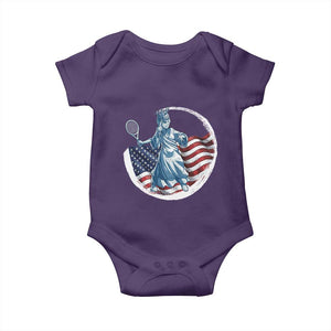 Funny Statue Of Liberty Tennis Player Baby Onesie USA Pride Female Tennis Gift TS12 Purple Print Your Wear