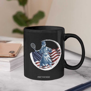 Funny Statue Of Liberty Tennis Player Coffee Mug USA Pride Female Tennis Gift TS12 Print Your Wear