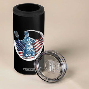 Funny Statue Of Liberty Tennis Player 4 in 1 Can Cooler Tumbler USA Pride Female Tennis Gift TS12 Print Your Wear