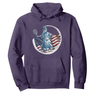 Funny Statue Of Liberty Tennis Player Hoodie USA Pride Female Tennis Gift TS12 Purple Print Your Wear