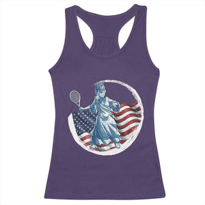Funny Statue Of Liberty Tennis Player Racerback Tank Top USA Pride Female Tennis Gift TS12 Purple Print Your Wear