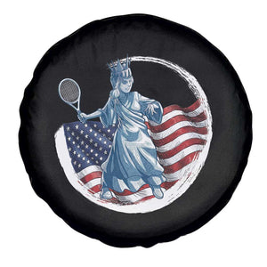 Funny Statue Of Liberty Tennis Player Spare Tire Cover USA Pride Female Tennis Gift TS12 Print Your Wear
