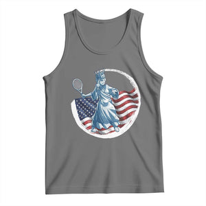 Funny Statue Of Liberty Tennis Player Tank Top USA Pride Female Tennis Gift TS12 Black Heather Print Your Wear