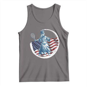 Funny Statue Of Liberty Tennis Player Tank Top USA Pride Female Tennis Gift TS12 Deep Heather Print Your Wear