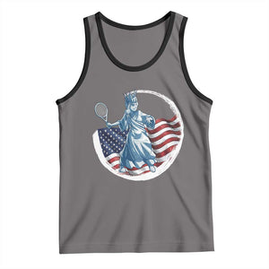 Funny Statue Of Liberty Tennis Player Tank Top USA Pride Female Tennis Gift TS12 Deep Heather Black Print Your Wear