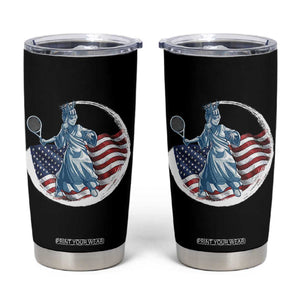 Funny Statue Of Liberty Tennis Player Tumbler Cup USA Pride Female Tennis Gift TS12 Black Print Your Wear