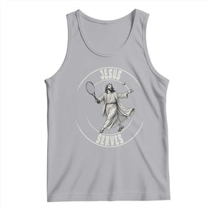 Christian Tennis Funny Gift For Believers Tank Top Jesus Serves TS12 Athletic Heather Print Your Wear