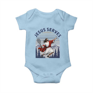 Christian Tennis Lover Gift Baby Onesie Funny Christian Gift TS12 Light Blue Print Your Wear