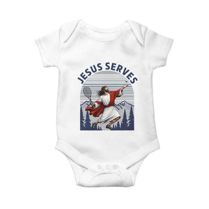 Christian Tennis Lover Gift Baby Onesie Funny Christian Gift TS12 White Print Your Wear