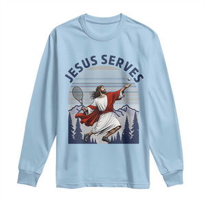 Christian Tennis Lover Gift Long Sleeve Shirt Funny Christian Gift TS12 Light Blue Print Your Wear