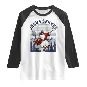 Christian Tennis Lover Gift Raglan Shirt Funny Christian Gift TS12 White Black Print Your Wear