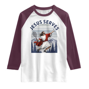 Christian Tennis Lover Gift Raglan Shirt Funny Christian Gift TS12 White Maroon Print Your Wear
