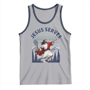 Christian Tennis Lover Gift Tank Top Funny Christian Gift TS12 Athletic Heather Navy Print Your Wear