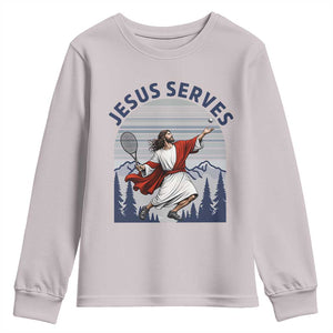 Christian Tennis Lover Gift Youth Sweatshirt Funny Christian Gift TS12 Ice Gray Print Your Wear