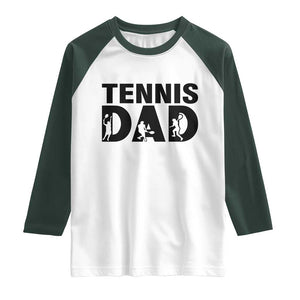 Funny Tennis Dad Life Raglan Shirt Sport Lover Gift TS12 White Dark Forest Green Print Your Wear