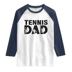 Funny Tennis Dad Life Raglan Shirt Sport Lover Gift TS12 White Navy Print Your Wear