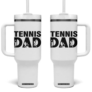 Funny Tennis Dad Life Tumbler With Handle Sport Lover Gift TS12 One Size: 40 oz White Print Your Wear