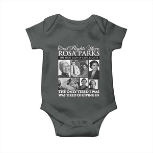 Rosa Parks Mother Of The Civil Rights Movement Baby Onesie Black History Salutes TS12 Dark Heather Print Your Wear