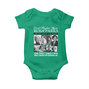 Rosa Parks Mother Of The Civil Rights Movement Baby Onesie Black History Salutes TS12 Irish Green Print Your Wear