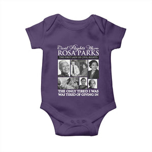Rosa Parks Mother Of The Civil Rights Movement Baby Onesie Black History Salutes TS12 Purple Print Your Wear