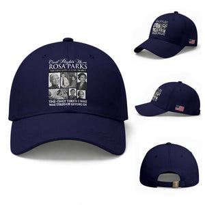 Rosa Parks Mother Of The Civil Rights Movement Baseball Cap Black History Salutes TS12 Baseball Cap Universal Fit Dark Blue Print Your Wear