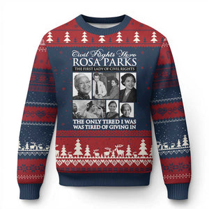 Rosa Parks Mother Of The Civil Rights Movement Ugly Christmas Sweater Black History Salutes TS12 Navy Red Print Your Wear