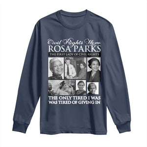 Rosa Parks Mother Of The Civil Rights Movement Long Sleeve Shirt Black History Salutes TS12 Navy Print Your Wear