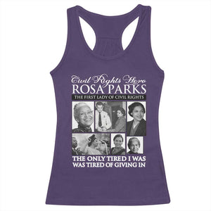 Rosa Parks Mother Of The Civil Rights Movement Racerback Tank Top Black History Salutes TS12 Purple Print Your Wear