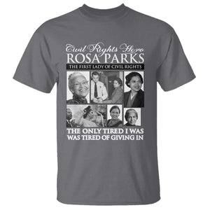 Rosa Parks Mother Of The Civil Rights Movement T Shirt Black History Salutes TS12 Charcoal Print Your Wear