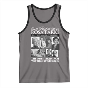 Rosa Parks Mother Of The Civil Rights Movement Tank Top Black History Salutes TS12 Deep Heather Black Print Your Wear