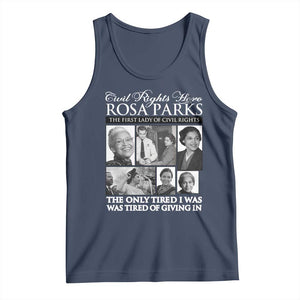 Rosa Parks Mother Of The Civil Rights Movement Tank Top Black History Salutes TS12 Navy Print Your Wear