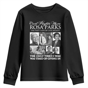 Rosa Parks Mother Of The Civil Rights Movement Youth Sweatshirt Black History Salutes TS12 Black Print Your Wear