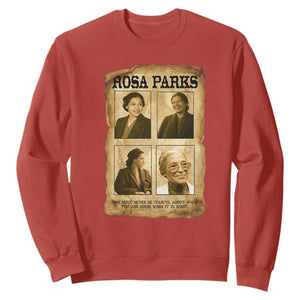 Vintage Rosa Parks Sweatshirt Courage And Justice Quote TS12 Red Print Your Wear