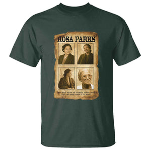 Vintage Rosa Parks T Shirt Courage And Justice Quote TS12 Dark Forest Green Print Your Wear