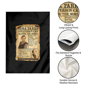 Vintage Newspaper Rosa Parks Garden Flag One Person Can Change The World Quote TS12 Print Your Wear