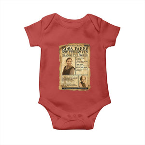 Vintage Newspaper Rosa Parks Baby Onesie One Person Can Change The World Quote TS12 Red Print Your Wear