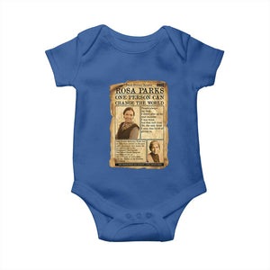 Vintage Newspaper Rosa Parks Baby Onesie One Person Can Change The World Quote TS12 Royal Blue Print Your Wear