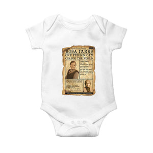 Vintage Newspaper Rosa Parks Baby Onesie One Person Can Change The World Quote TS12 White Print Your Wear