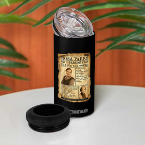 Vintage Newspaper Rosa Parks 4 in 1 Can Cooler Tumbler One Person Can Change The World Quote TS12 Print Your Wear