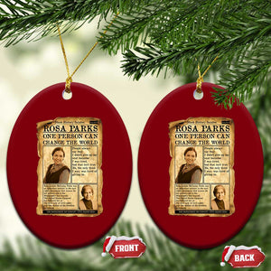 Vintage Newspaper Rosa Parks Ceramic Ornament One Person Can Change The World Quote TS12 Print Your Wear