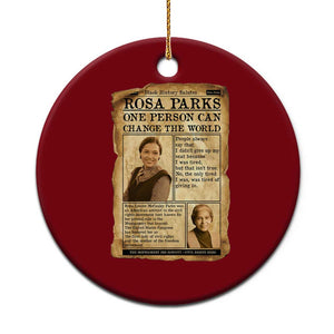 Vintage Newspaper Rosa Parks Ceramic Ornament One Person Can Change The World Quote TS12 1pc Red Print Your Wear