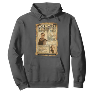 Vintage Newspaper Rosa Parks Hoodie One Person Can Change The World Quote TS12 Dark Heather Print Your Wear