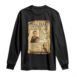 Vintage Newspaper Rosa Parks Long Sleeve Shirt One Person Can Change The World Quote TS12 Black Print Your Wear