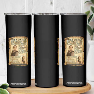 Vintage Newspaper Rosa Parks Skinny Tumbler One Person Can Change The World Quote TS12 Print Your Wear