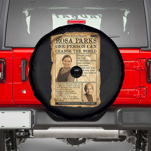 Vintage Newspaper Rosa Parks Spare Tire Cover One Person Can Change The World Quote TS12 Black Print Your Wear