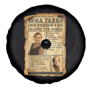 Vintage Newspaper Rosa Parks Spare Tire Cover One Person Can Change The World Quote TS12 Print Your Wear