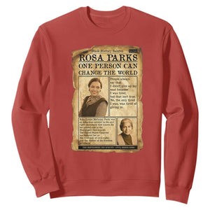Vintage Newspaper Rosa Parks Sweatshirt One Person Can Change The World Quote TS12 Red Print Your Wear