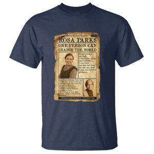 Vintage Newspaper Rosa Parks T Shirt One Person Can Change The World Quote TS12 Navy Print Your Wear